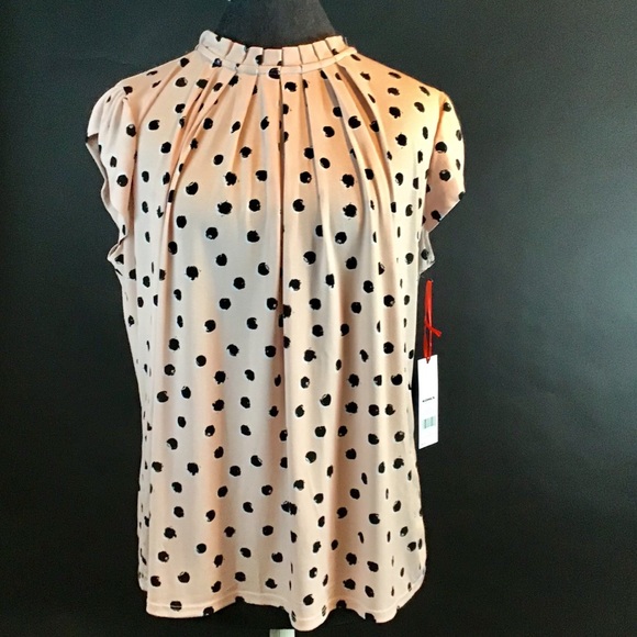 Elle Tops - Elle Women's pink polka dot sleeveless top